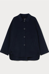 MONICA BLUE WOOL BLEND DOUBLE-SIDED FABRIC JACKET