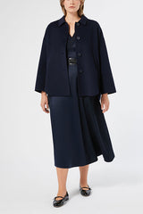 MONICA BLUE WOOL BLEND DOUBLE-SIDED FABRIC JACKET