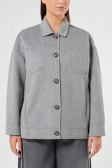 LIRA GREY WOOL BLEND DOUBLE-SIDED FABRIC JACKET