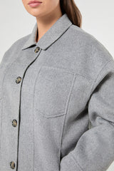 LIRA GREY WOOL BLEND DOUBLE-SIDED FABRIC JACKET