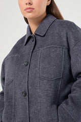 LIRA WHITE WOOL BLEND DOUBLE-SIDED FABRIC JACKET