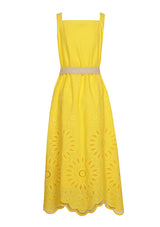 EMBROIDERY PATTERN SUMMER MIDI-DRESS
