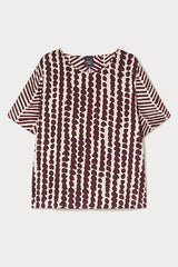 HOLIDAY PRINTED SATIN TOP
