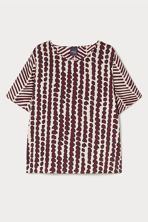 HOLIDAY PRINTED SATIN TOP