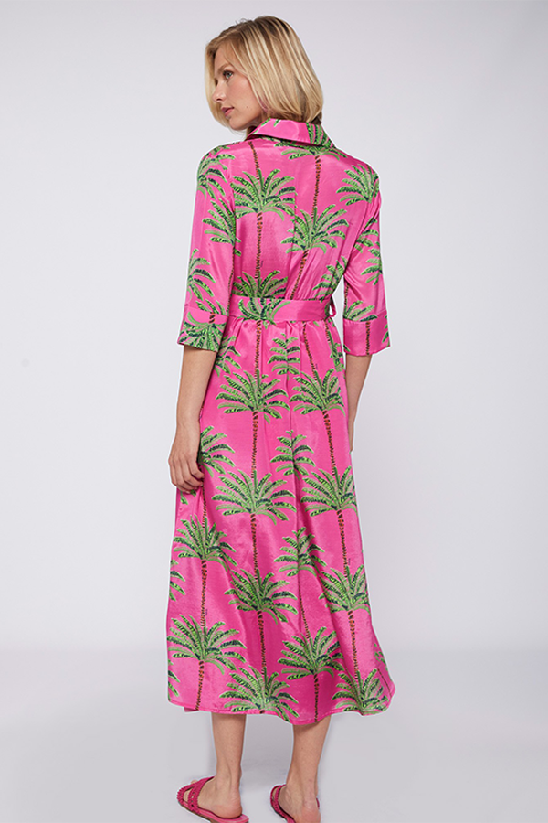 NATALIA PINK PALM TREE DRESS