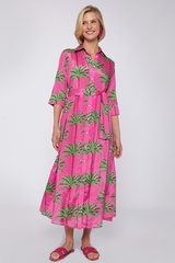 NATALIA PINK PALM TREE DRESS