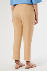 ROBINIA BEIGE STRETCH COTTON TROUSERS