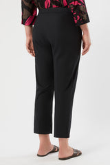 ROBINIA BLACK STRETCH COTTON TROUSERS