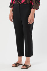 ROBINIA BLACK STRETCH COTTON TROUSERS
