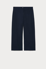 GIRANTE BLUE COTTON GABARDINE CROPPED TROUSERS