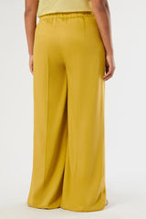 AVIO YELLOW TWILL WIDE-LEG TROUSERS