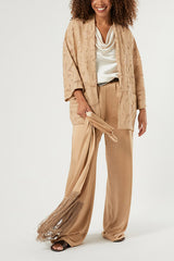 TASCA BEIGE SATIN TROUSERS