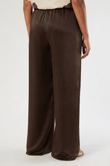 TASCA BROWN SATIN TROUSERS