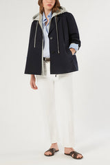 ASTICE WHITE FLARED COTTON DRILL TROUSERS