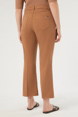 ASTICE BROWN FLARED COTTON DRILL TROUSERS