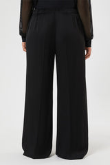 SAUNA BLACK WIDE-FIT FLUID TWILL TROUSERS