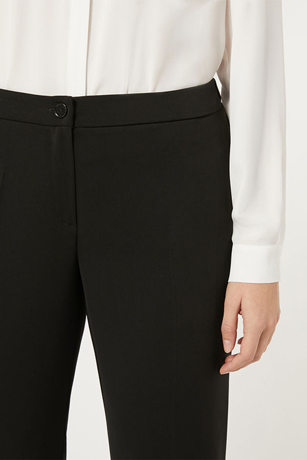 REGGINA BLACK STRETCH CADY TROUSERS