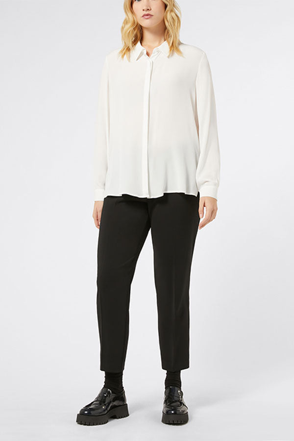 REGGINA BLACK STRETCH CADY TROUSERS