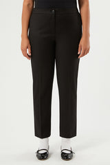 CORONE BLACK SLIM-FIT FLANNEL TROUSERS