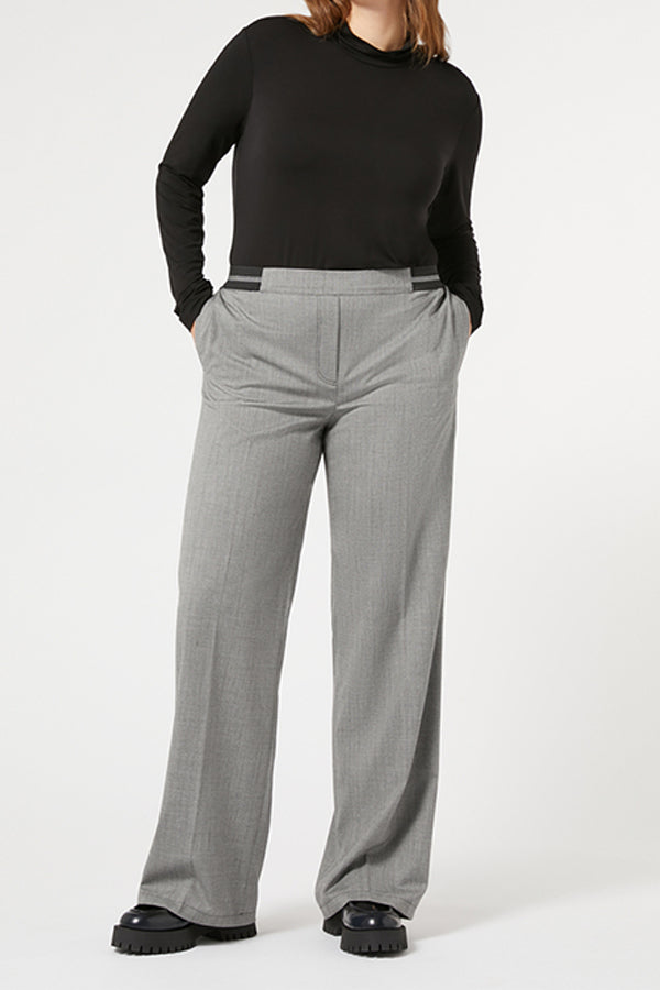 VINCI YARN-DYED FABRIC LUREX TROUSERS