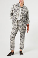 AVENUE FLARED COTTON BULL DENIM TROUSERS