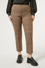 NAVONA BROWN PRINCE OF WALES TROUSERS