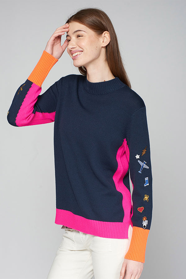 TURTLENECK EMBROIDERY SWEATER