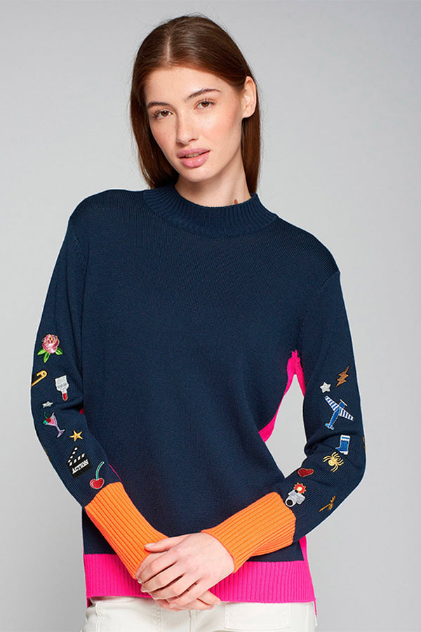 TURTLENECK EMBROIDERY SWEATER