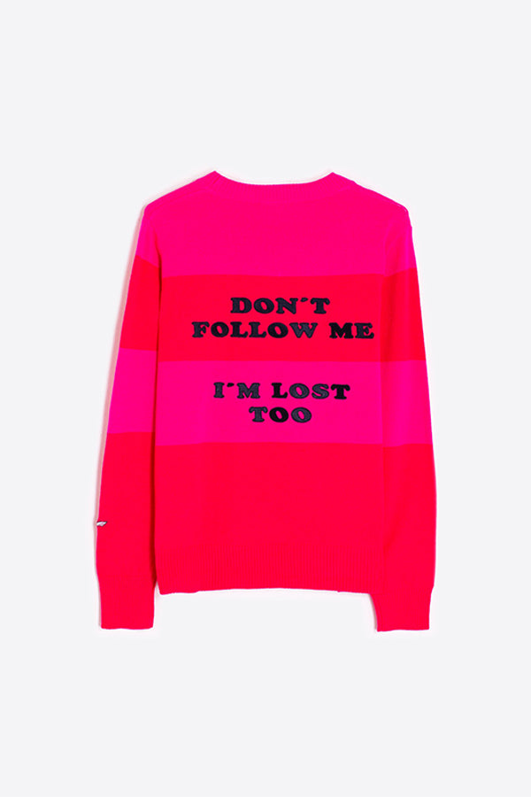 LOST RED PINK KNITWEAR PULLOVER