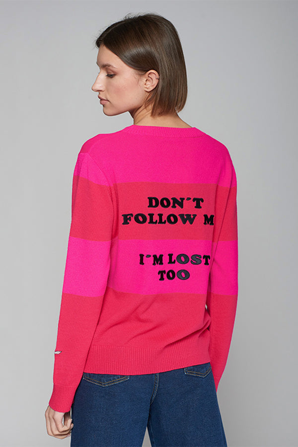 LOST RED PINK KNITWEAR PULLOVER