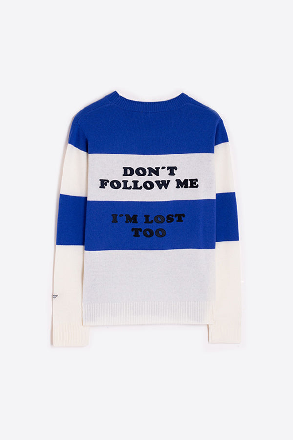 LOST BLUE WHITE KNITWEAR PULLOVER