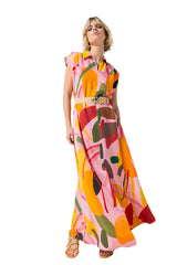 ABSTRACT DESIGN MIDI-DRESS