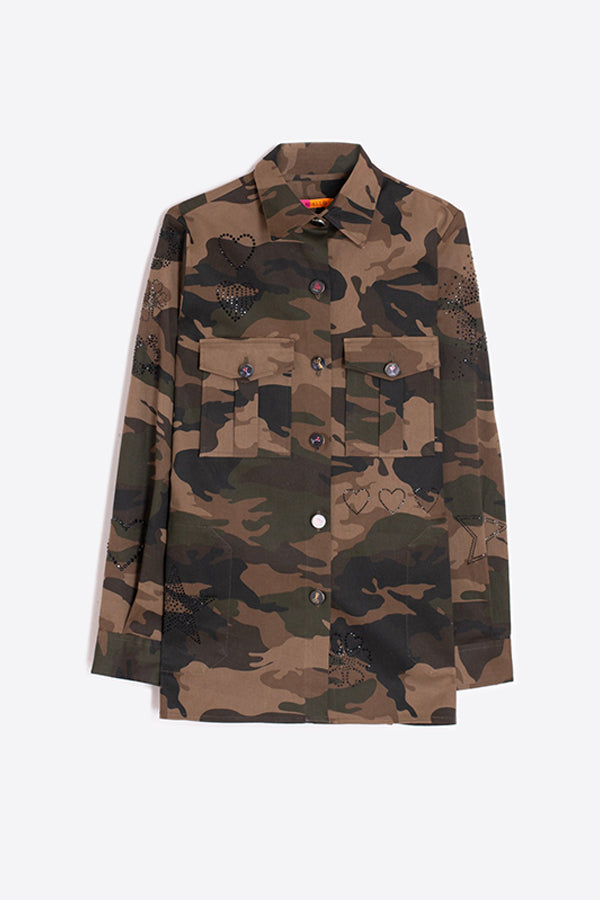 FEDERICA STRASS CAMOUFLAGE JACKET