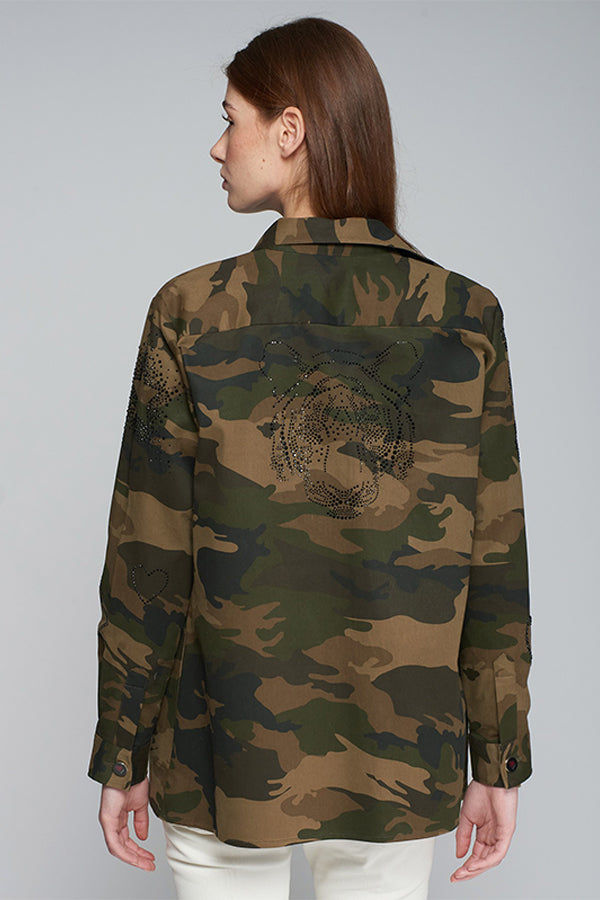 FEDERICA STRASS CAMOUFLAGE JACKET