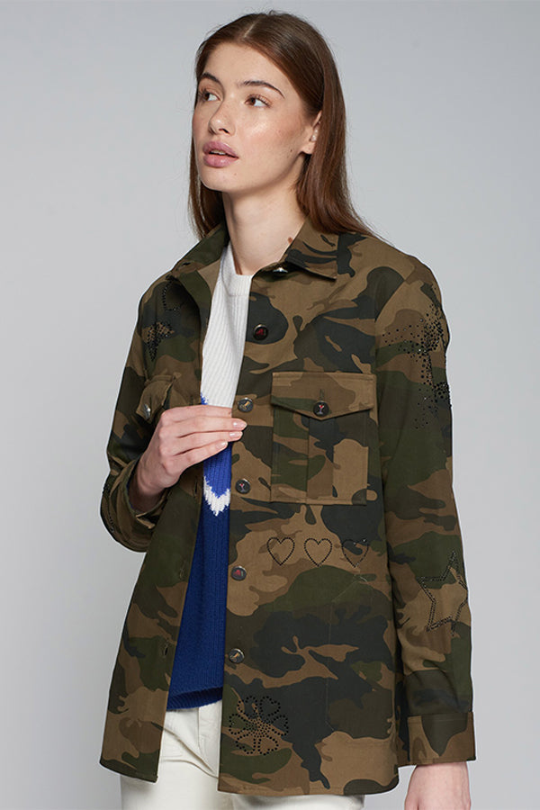 FEDERICA STRASS CAMOUFLAGE JACKET