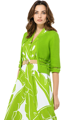 LIME GREEN PRINT LOOSE SHINY DRESS