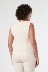 UGGIOSO WHITE TWILL GILET