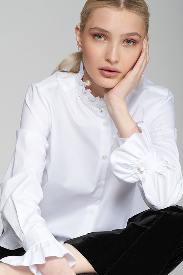 NICOLA WHITE POPLIN BLOUSE