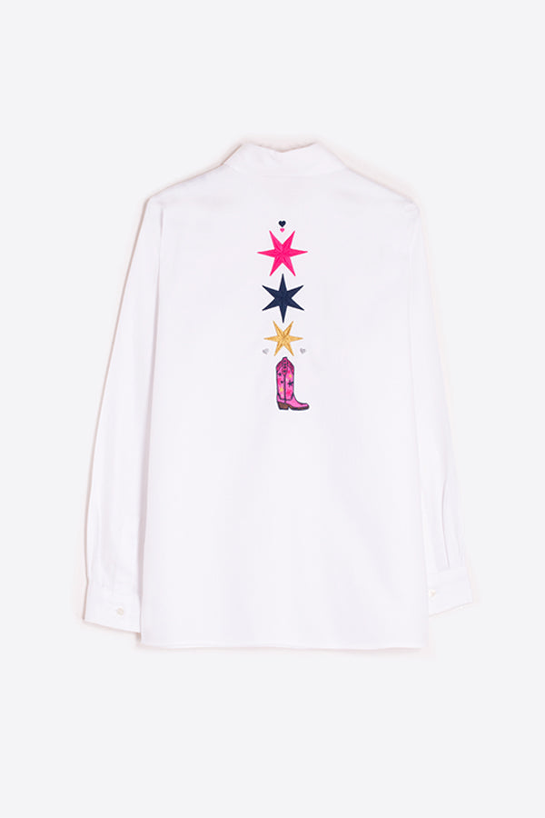 NADINE WHITE EMBROIDERED BLOUSE