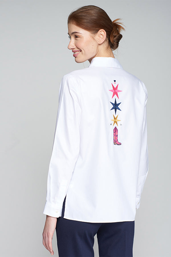 NADINE WHITE EMBROIDERED BLOUSE