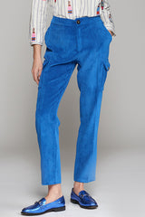 FLAVIA BLUE CORDUROY TROUSERS