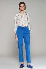 FLAVIA BLUE CORDUROY TROUSERS