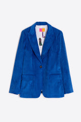 HEATHER BLUE VELVET BLAZER