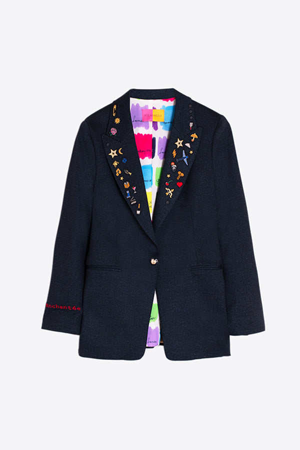 SOPHIA EMBROIDERED BLUE JACKET