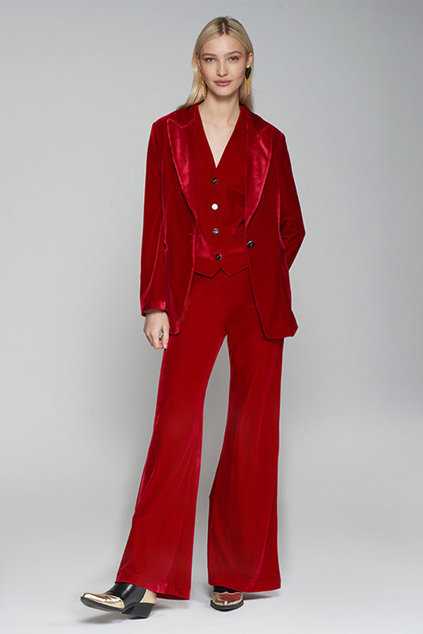 VENUS RED WIDE LEG TROUSERS