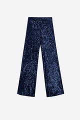 VENUS NAVY SEQUIN TROUSERS