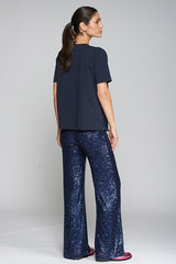 VENUS NAVY SEQUIN TROUSERS