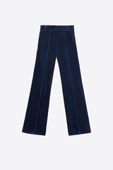 CARLA BLUE VELOUR TROUSERS