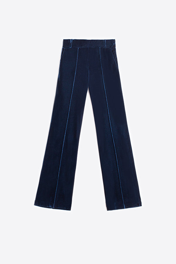 CARLA BLUE VELOUR TROUSERS