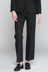 MARTINA BLACK STRASS STRETCH KNITTED TROUSERS